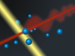 Seitlich einfallendes Licht beeinflusst die C�sium-Atome, die dann dar�ber entsc