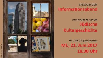 21.6.: Einblicke. Informationsabend zum Masterstudium J�dische Kulturgeschichte
