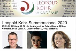23.9.: Leopold-Kohr-Summerschool 2020