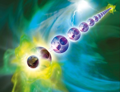 Majorana fermions are then generated at both ends of the atomic chain. (Graphics