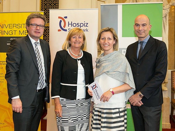 Sprachen �ber Riten am Lebensende: Landesrat Drexler, Rektorin Neuper, Meduni-Vi