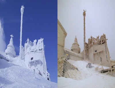 Intrusion of Saharan dust (right) detected at the Sonnblick observatory, Austria