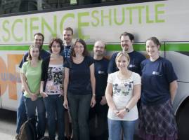 TU-WissenschafterInnen mit dem Vienna Science Shuttle auf dem Weg nach Turin