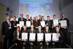T�V Austria Wissenschaftspreistr�gerInnen 2014     v.l.n.r.: Johann Fellner (TU 
